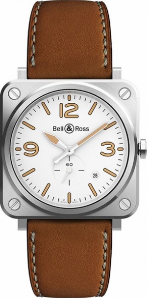 Bell & Ross Aviation Instruments Orologio da uomo con quadrante bianco BRS-WHERI-ST-SCA