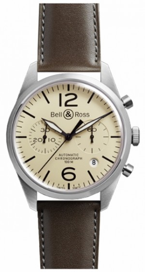 Bell & Ross Vintage Original Chronograph Orologio da uomo BRV126-BEI-ST/SCA