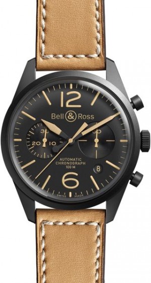 Bell & Ross Vintage Original Black Dial Orologio da uomo con quadrante nero BRV126-HERITAGE