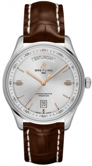Breitling Premier Day Date Silver Dial Orologio da uomo A45340211G1P2