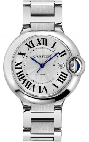 Cartier Ballon Bleu Guilloche Silver Dial Orologio da uomo Dress Watch W69012Z4