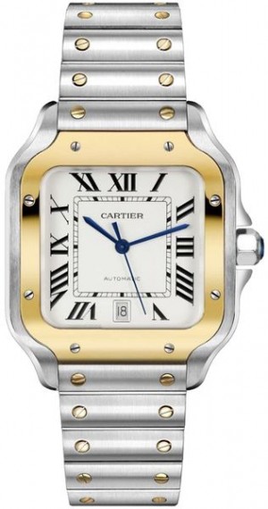 Orologio Cartier Santos De Cartier Medio Oro e Acciaio Uomo W2SA0007