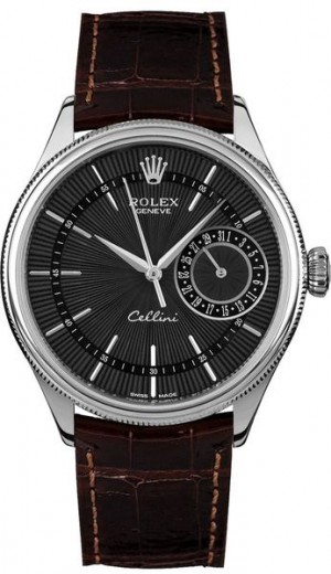 Orologio Rolex Cellini Date Domed & Fluted Double Bezel Uomo 50519