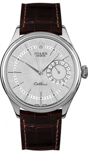 Rolex Cellini Date Silver Dial Orologio da uomo di lusso 50519