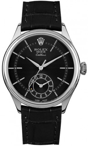 Orologio Rolex Cellini Dual Time Black Dial Orologio da uomo 50529