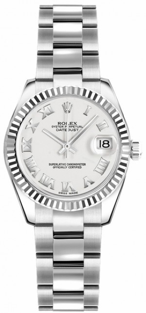 Rolex Lady-Datejust 26 White Dial Oystersteel Watch 179174