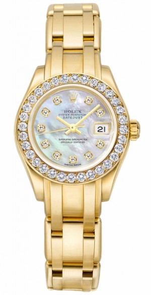 Rolex Pearlmaster Solid Oro giallo 18 carati Diamante Orologio da donna 80298