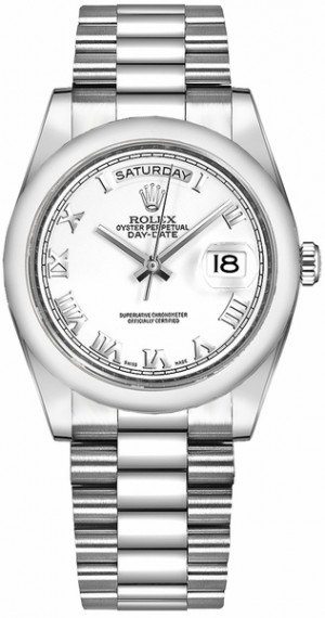 Rolex Day-Date 36 White Roman Numeral Watch 118206
