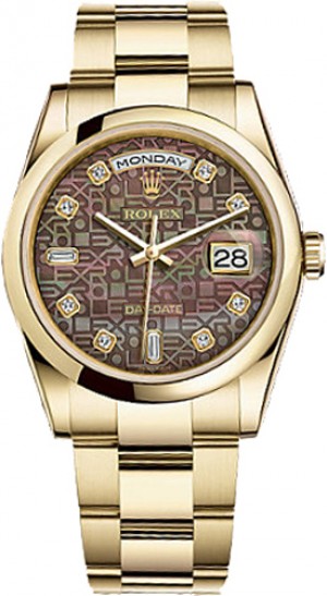 Rolex Day-Date 36 Nero Madreperla Madreperla Diamond Watch 118208