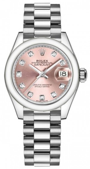 Rolex Lady-Datejust 28 Pink Diamond Dial Orologio da donna 279166
