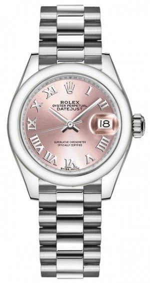 Rolex Lady-Datejust 28 Pink Roman Dial Orologio da donna 279166