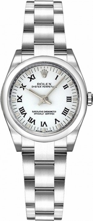 Rolex Oyster Perpetual 26 White Roman Numeral Dial Watch 176200