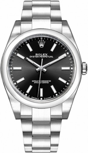 Rolex Oyster Perpetual 39 Black Dial Orologio da uomo con quadrante nero 114300