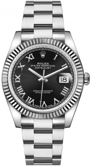 Rolex Datejust 36 Roman Numeral Black Dial Watch 116234