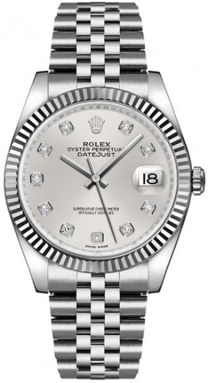 Rolex Datejust 36 Silver Diamond Dial Watch 116234