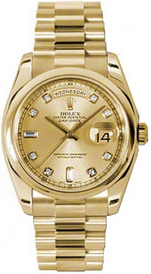 Rolex Day-Date 36 Orologio con diamanti in oro massiccio 118208