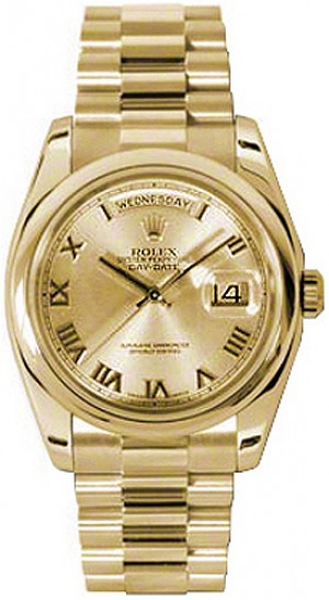 Rolex Day-Date 36 Orologio da uomo in oro giallo 18 carati massiccio 118208