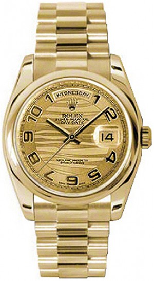 Rolex Day-Date 36 Orologio da uomo in oro massiccio di lusso 118208