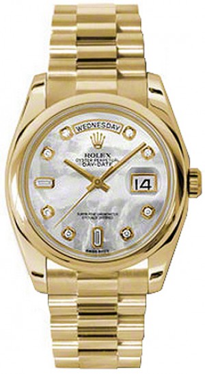 Rolex Day-Date 36 Madreperla Diamante Madreperla Orologio in oro massiccio 118208