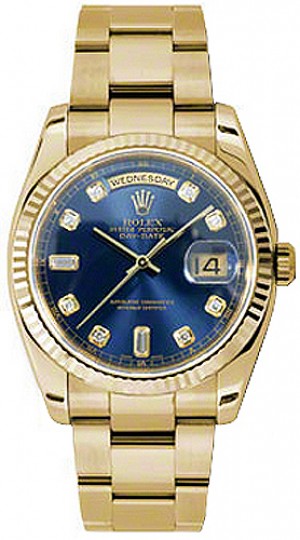 Orologio Rolex Day-Date 36 Blue Diamond Dial Watch 118238