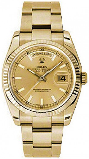 Rolex Day-Date 36 Orologio di lusso da uomo in oro giallo 118238