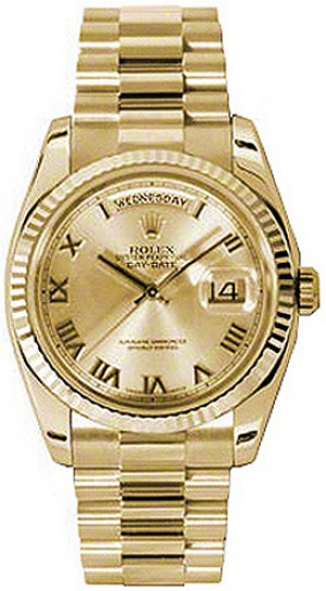 Rolex Day-Date 36 Orologio da uomo in oro giallo 18 carati 118238