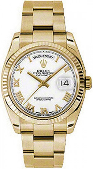 Rolex Day-Date 36 White Dial Oyster Bracciale Orologio 118238