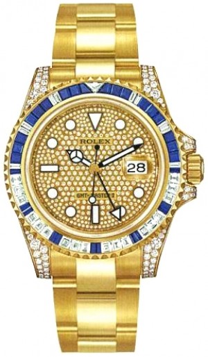 Rolex GMT-Master II Diamond Gold Watch 116758
